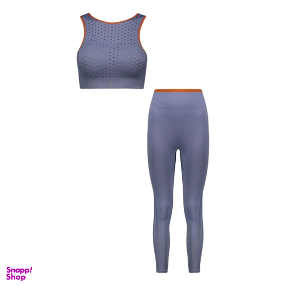 ست نیم تنه کراپ و لگینگ ورزشی زنانه دریم اسلیم کد T795796 رنگ آبی بنفش