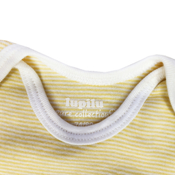 بادی آستین کوتاه نوزاد لوپیلو طرح راه راه رنگ سفید و زرد