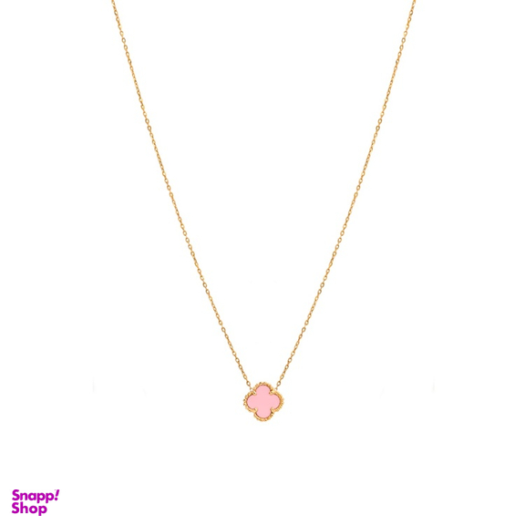 گردنبند طلا 18 عیار زنانه مدل ونکلیف صورتی کد 1008