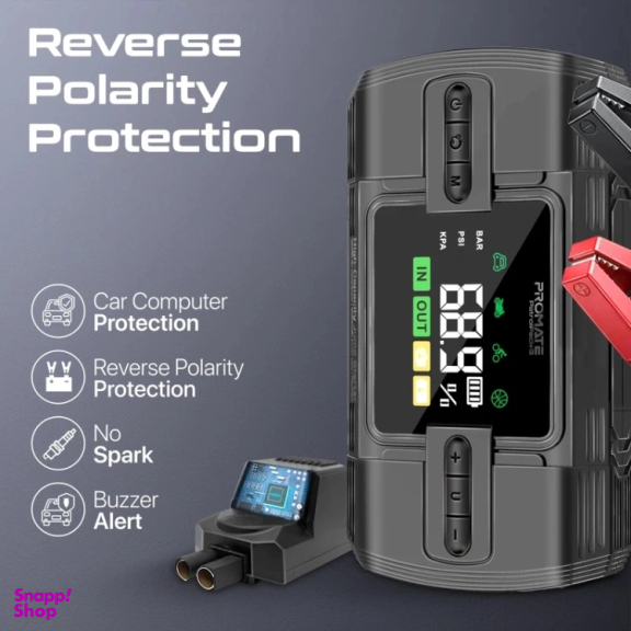 جامپ استارتر خودرو و پاوربانک پرومیت مدل PATROLPACK-3 ظرفیت 12000 میلی آمپر ساعت