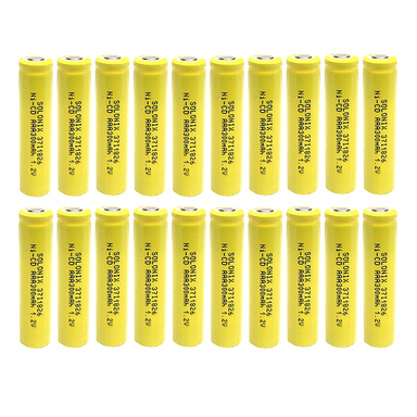 باتری نیم قلمی قابل شارژ سولونیکس Ni-CD مدل صنعتی 300mAh سرتخت مجموعه 20 عددی