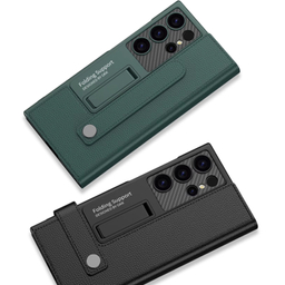 کیف چرم گوشی موبایل جی کی کی مدل Folding Support مناسب سامسونگ Galaxy S24 Ultra