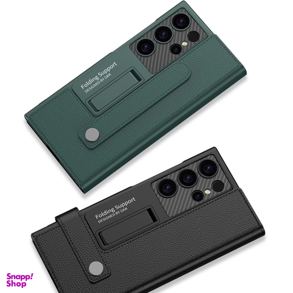 کیف چرم گوشی موبایل جی کی کی مدل Folding Support مناسب سامسونگ Galaxy S24 Ultra