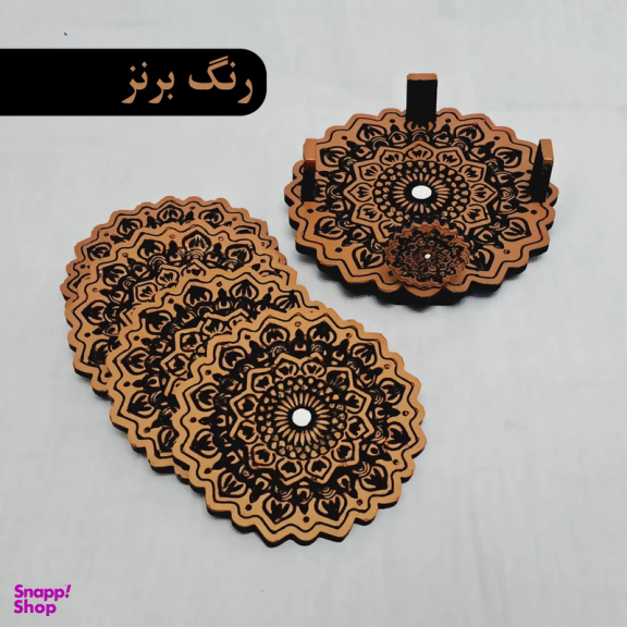 زیر لیوانی مدل شمسه مجموعه 5 عددی