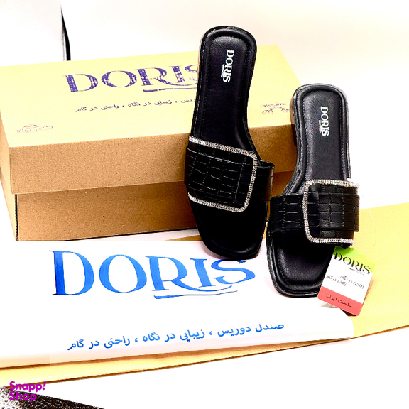 صندل زنانه دوریس مدل لیندا کد 02 رنگ مشکی