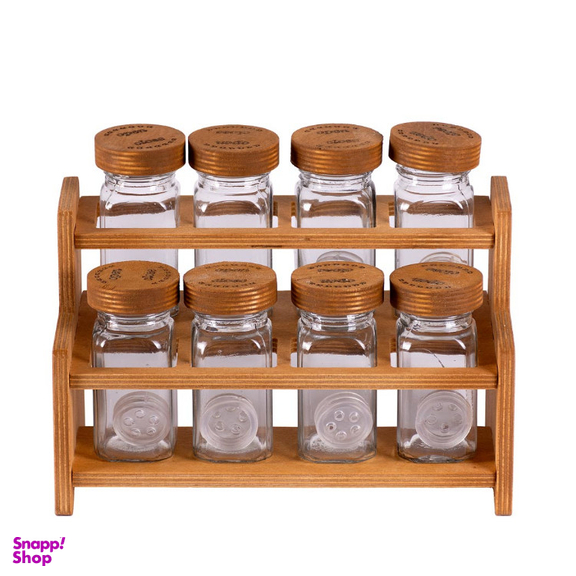 جای ادویه مکارتی مدل شاکا به همراه استند مجموعه ۸ عددی