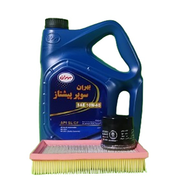 پک روغن موتور بهران مدل سوپر پیشتاز 10w40 به همراه فیلتر روغن و هوا مبین مناسب پراید یورو 4
