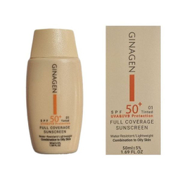 کرم ضد آفتاب رنگی ژیناژن SPF 50 مدل 01 ‌مناسب پوست‌های چرب حجم 50 میلی‌لیتر