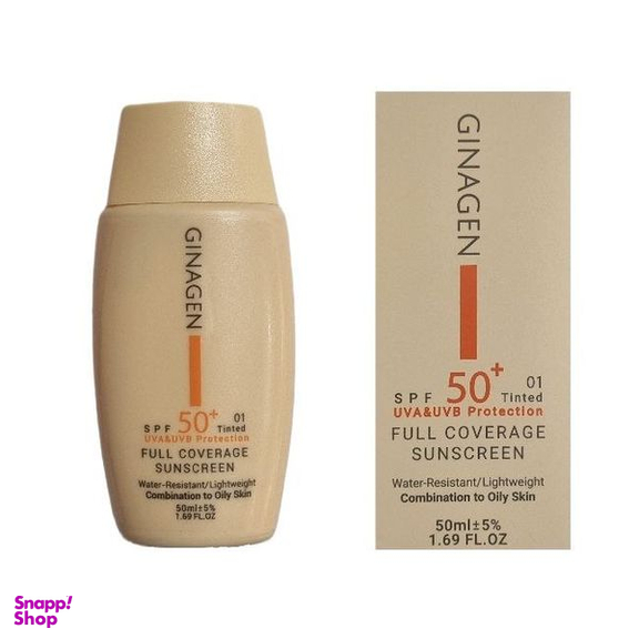 کرم ضد آفتاب رنگی ژیناژن SPF 50 مدل 01 ‌مناسب پوست‌های چرب حجم 50 میلی‌لیتر