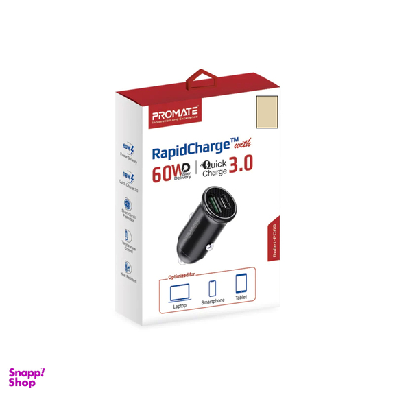 شارژر فندکی 60 وات پرومیت مدل Bullet-PD60