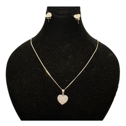 نیم ست نقره زنانه گیرا مدل قلب کد G975