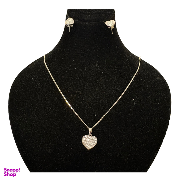 نیم ست نقره زنانه گیرا مدل قلب کد G975