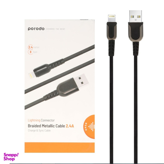 کابل شارژ USB به Lightning پرودو کد PD-LMETR24_BK طول ۱ متر