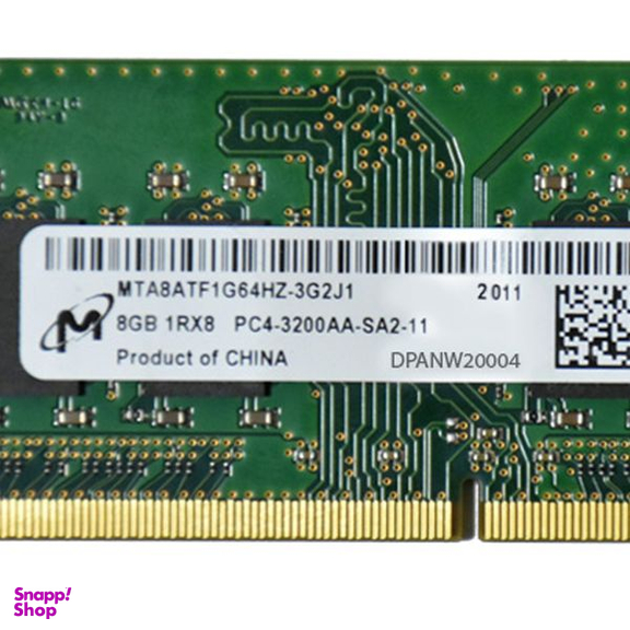 رم لپ تاپ DDR4 تک کاناله 3200 مگاهرتز CL11 میکرون مدل PC4 ظرفیت 8 گیگابایت