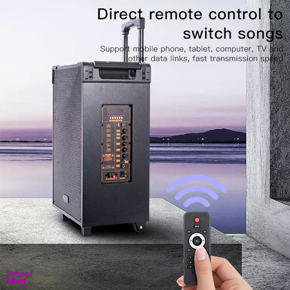 اسپیکر 8 اینچ یسیدو مدل YESIDO YSW15 به همراه 2 میکروفون و ریموت کنترل