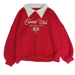 دورس یقه شکاری زنانه مدل TENNIS کد 9 رنگ قرمز