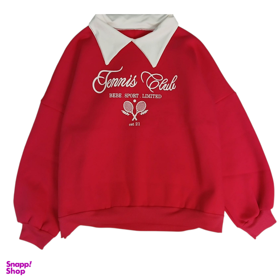 دورس یقه شکاری زنانه مدل TENNIS کد 9 رنگ قرمز