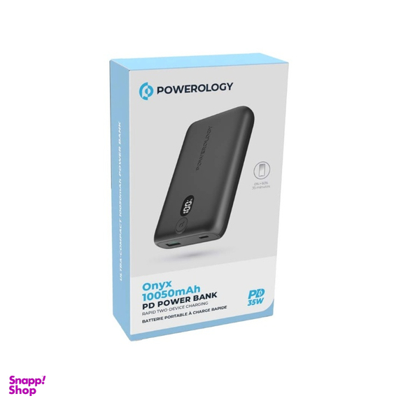 پاوربانک پاورولوژی مدل Onyx 35w کد PPBCHA18 ظرفیت 10050 میلی آمپر ساعت