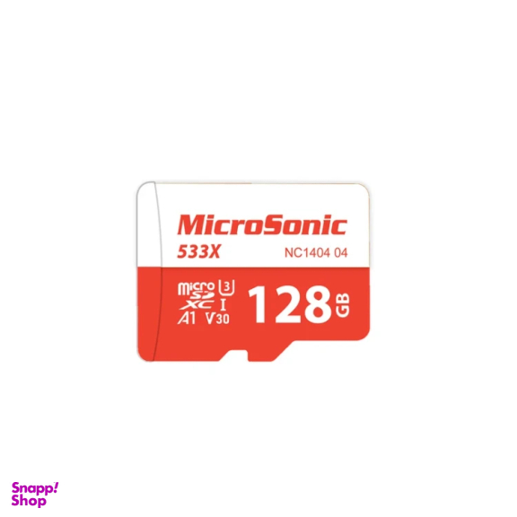 کارت حافظه microSDXC میکروسونیک مدل 533X-A1-V30 کلاس 10 استاندارد UHS-I U3 سرعت 80MBps ظرفیت 128 گیگابایت