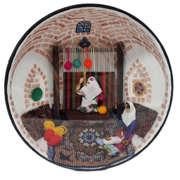 کاسه دیوارکوب حجیم سازی شده طرح قالی بافی مدل TP-1023-0184-00