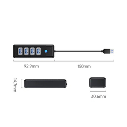 هاب USB3.0 چهار پورت مدل PW4U-U3
