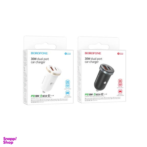 شارژر فندکی 30 وات بروفون مدل BZ22 PD+QC3.0