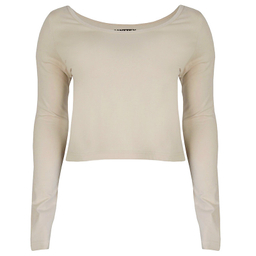 کراپ‌ تیشرت آستین بلند زنانه کانتکس مدل 249014509 رنگ کرم