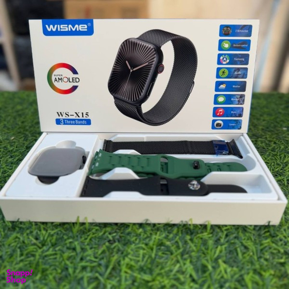 ساعت هوشمند مدل Wisme-X15 سایز 46 میلی متر به همراه بند سیلیکونی