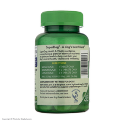 قرص مکمل سگ ویتابیوتیکس مدل SuperDog Health Vitality بسته 60 عددی