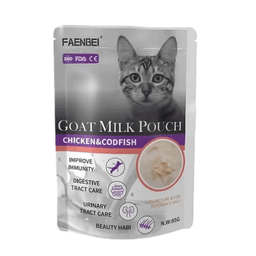 پوچ گربه فنبی طعم مرغ و ماهی کاد وزن 85 گرم
