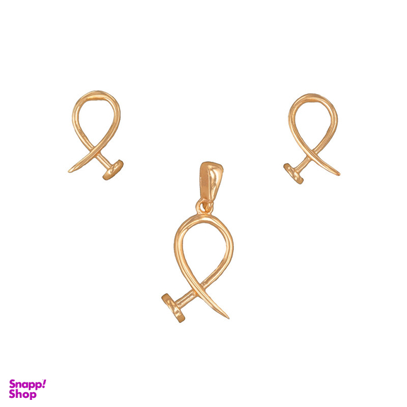 نیم ست طلا 18 عیار زنانه طلاجات طرح میخ کد 1016