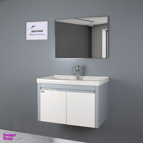 ست کابینت و روشویی دلفین مدل 7345-Gr به همراه آینه