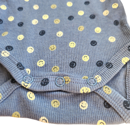 بادی نوزادی نیم ایت طرح شکلک های خندان کد 10258 رنگ آبی تیره