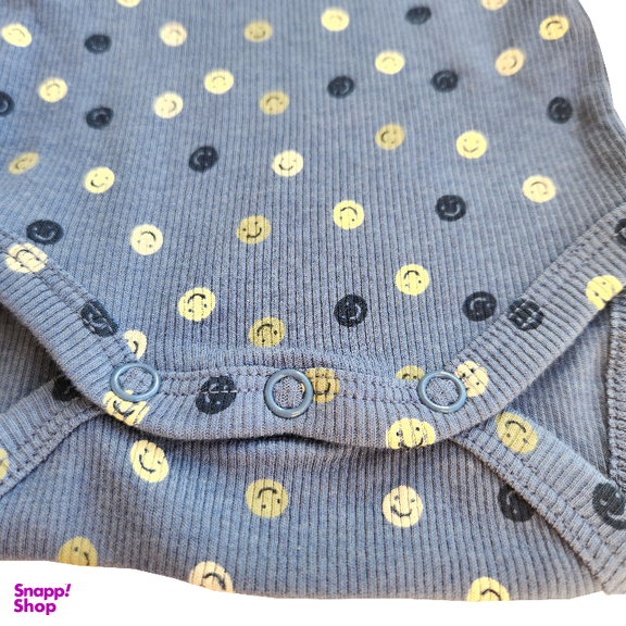 بادی نوزادی نیم ایت طرح شکلک های خندان کد 10258 رنگ آبی تیره