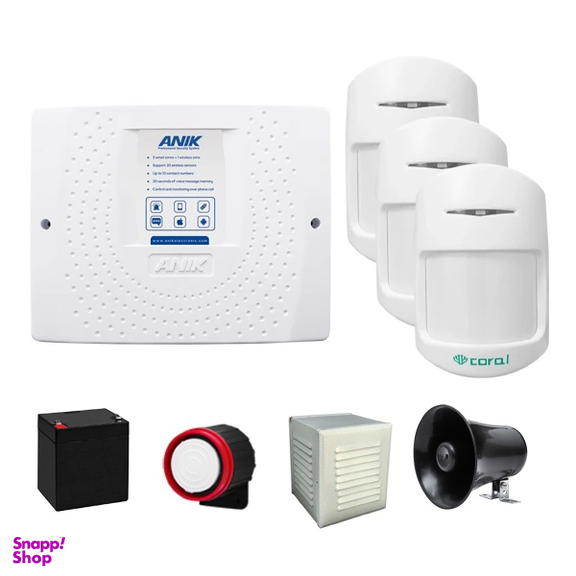 دزدگیر بی سیم و باسیم آنیک مدل ecomax-n مجموعه 8 عددی