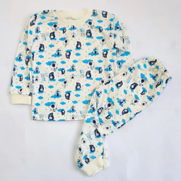 ست تیشرت آستین بلند و شلوار راحتی نوزادی مدل پنگوئن کد 4154 رنگ سفید