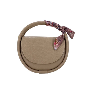 کیف دستی زنانه مدل مدل گرد کد 878 طرح ساده با دستمال گردن