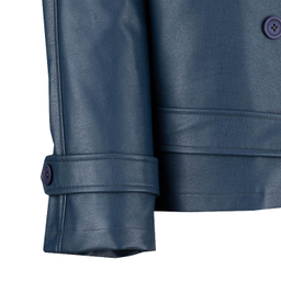 کت چرم زنانه السانا مدل مریدا کد 234405 رنگ سرمه ای