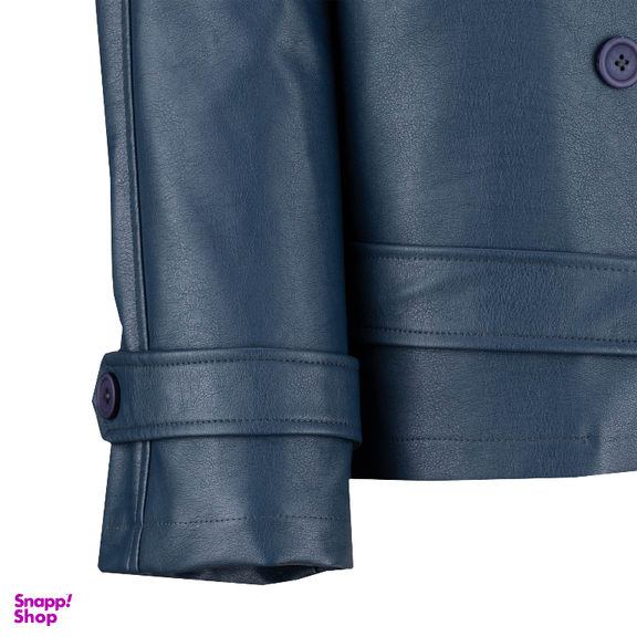 کت چرم زنانه السانا مدل مریدا کد 234405 رنگ سرمه ای