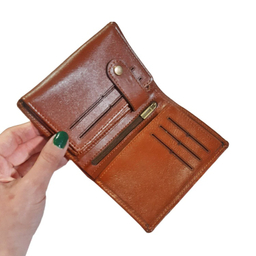 کیف پول نیم کتی چرم طبیعی کد 508