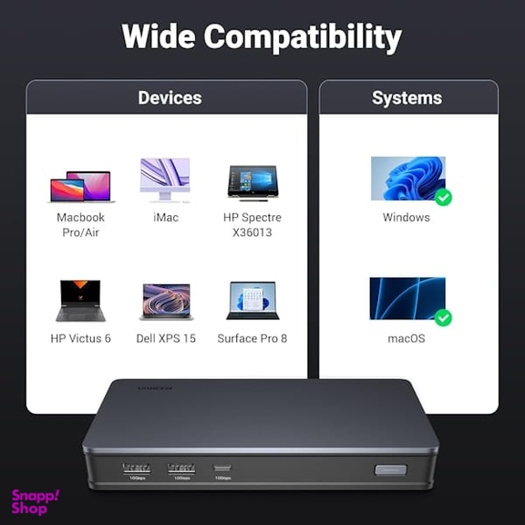 داک استیشن 100 وات 9 پورت USB-C یوگرین مدل CM615 کد 90912
