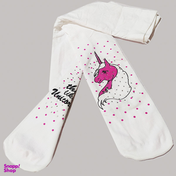 جوراب شلواری دخترانه مدل Uni9 طرح اسب تک شاخ