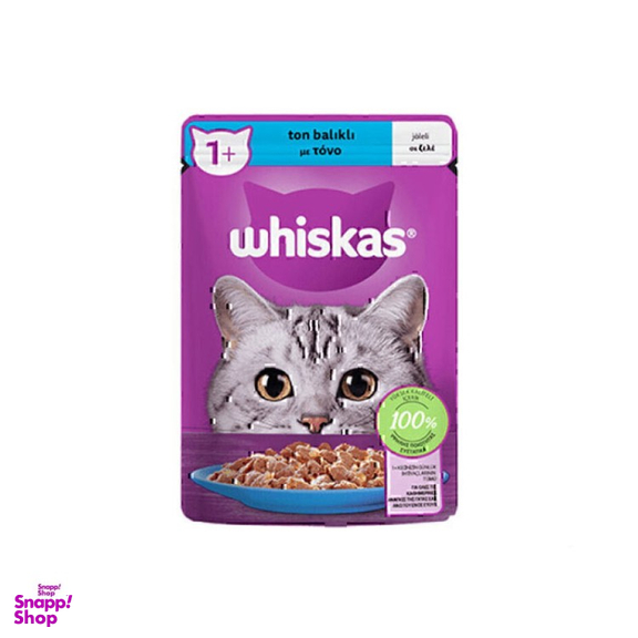 پوچ گربه ویسکاس طعم ماهی تن در ژله وزن 85 گرم