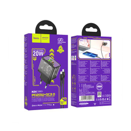 شارژر دیواری 20 وات هوکو مدل N34 PD به همراه کابل تبدیل لایتنینگ