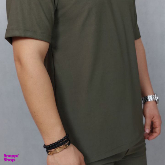 ست تیشرت و شلوار مردانه کد 52 رنگ سبز زیتونی