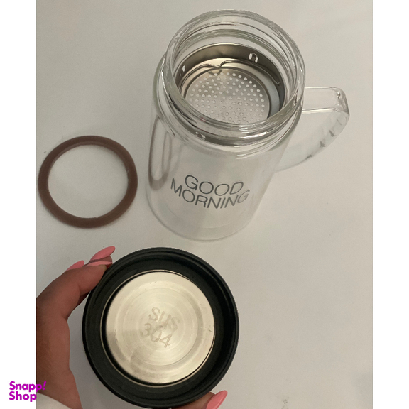 لیوان دمنوش ساز دو جداره طرح Good Morning