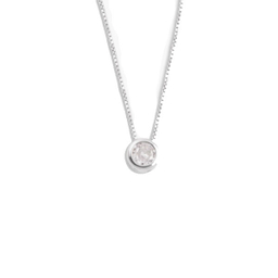 گردنبند نقره زنانه مدل تک نگین کد 014