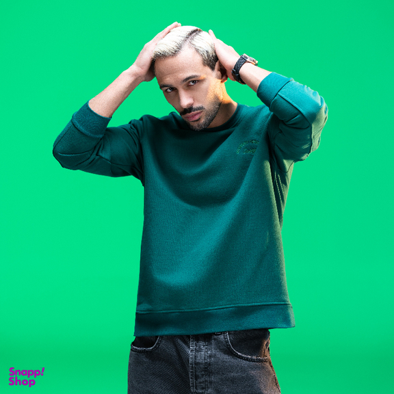 سویشرت زیگ مدل Society رنگ سبز یشمی