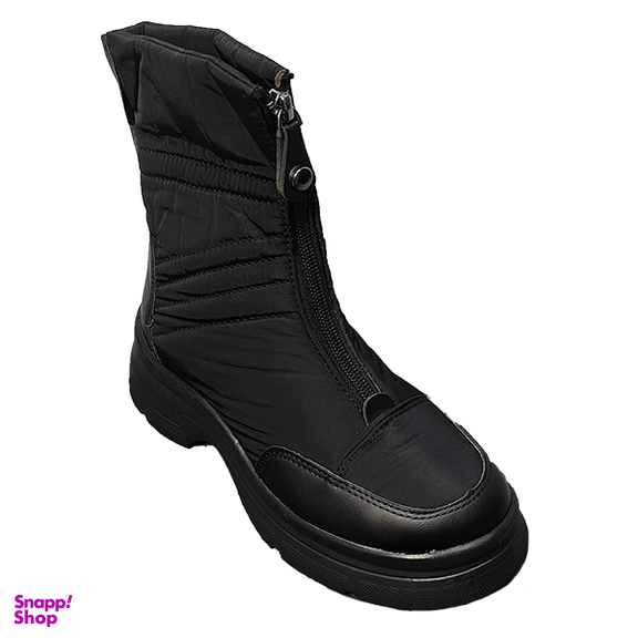 نیم بوت زنانه مدل کاپشنی کد 1136 مشکی