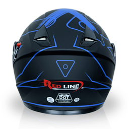 کلاه کاسکت بلوتوث دار ردلاین مدل +939 رنگ مشکی آبی